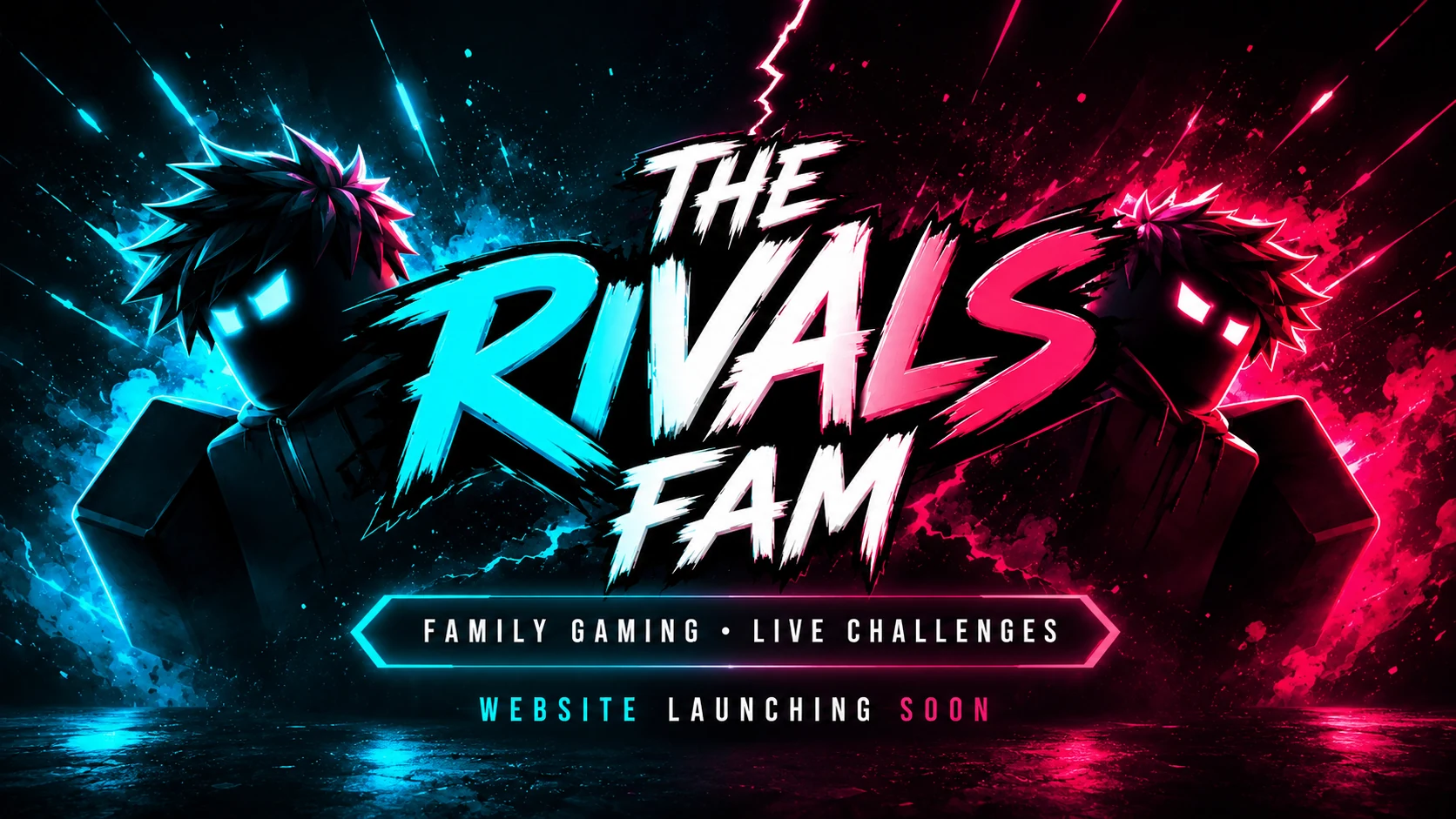 The Rivals Fam neon gaming artwork